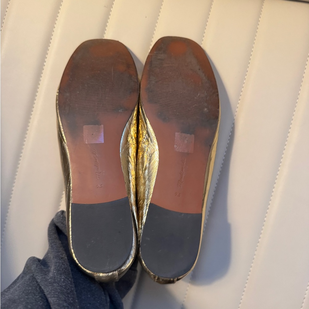 Madewell Gold Metallic Mary Jane Flats - Picture 7 of 7